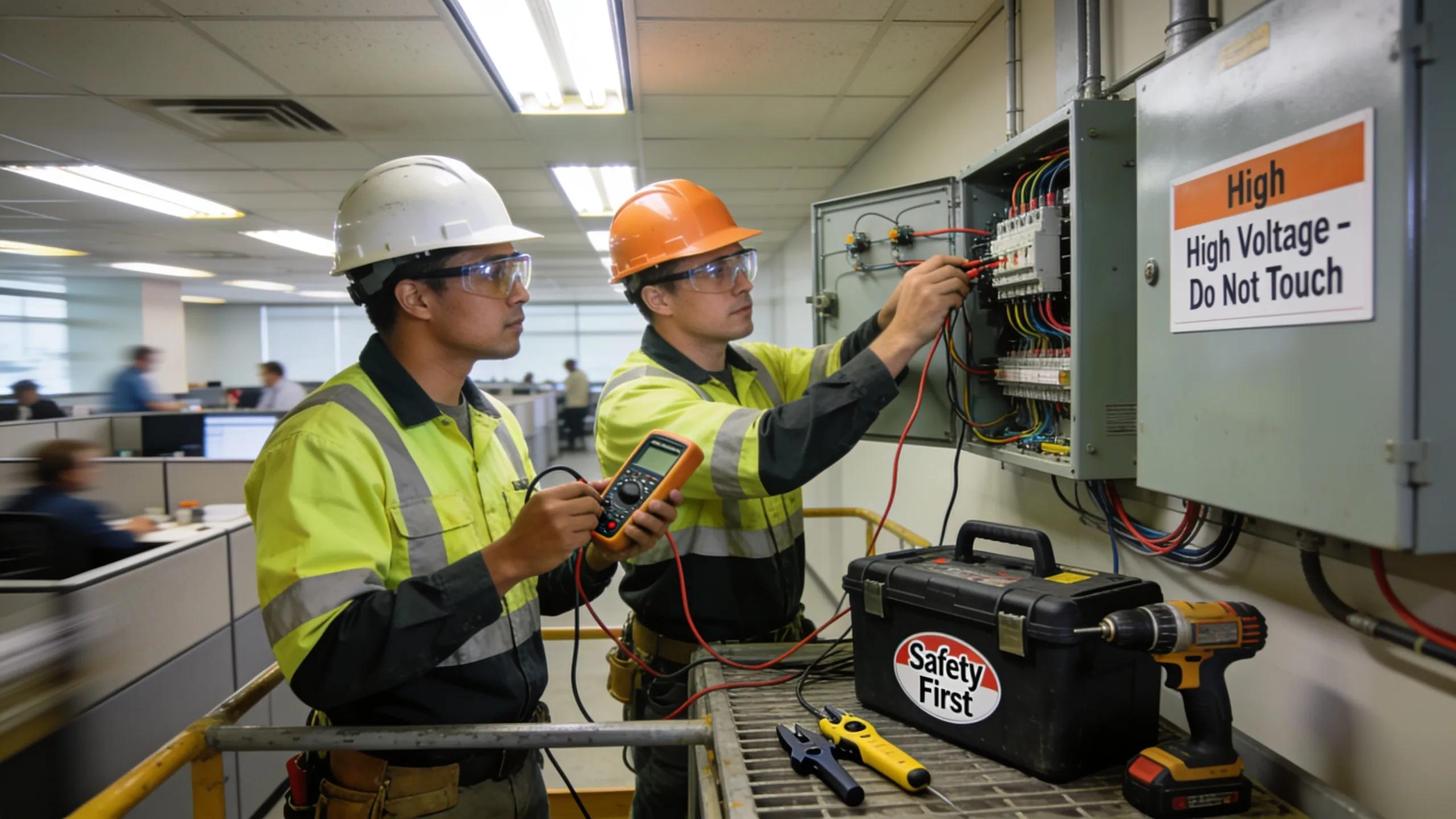 Electrician supporting local businesses with commercial electrical solutions