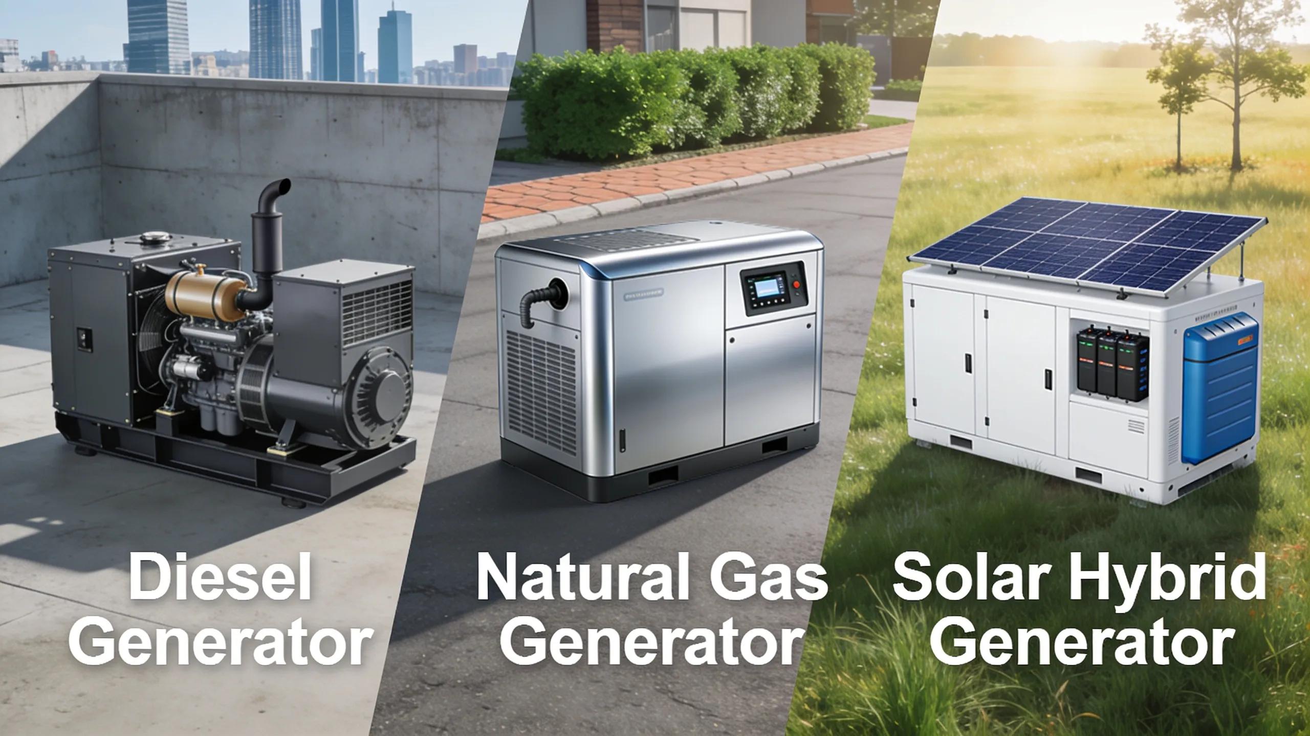Comparison of diesel, natural gas, and solar hybrid generators for reliable emergency power in coastal Virginia