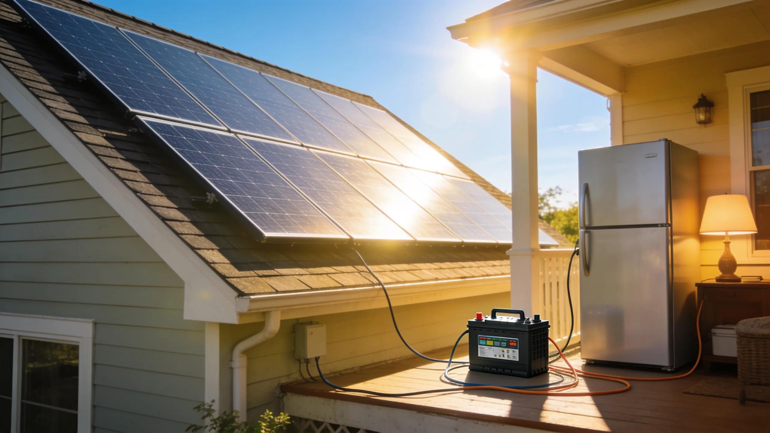 Solar panels installed on a house emphasizing renewable energy for emergency services